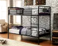 Alexander Industrial Black Metal Twin-over-Twin Bunk Bed
