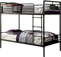 Industrial Black Metal Twin-over-Twin Bunk Bed - Alexander-2