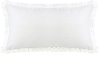 Extra Long Off-White Linen and Lace Trim Pillow - Charlotte