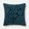 Abyss Blue Textured Throw Pillow