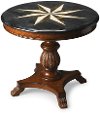 Clearance Brown Cherry Round Accent Hall Table
