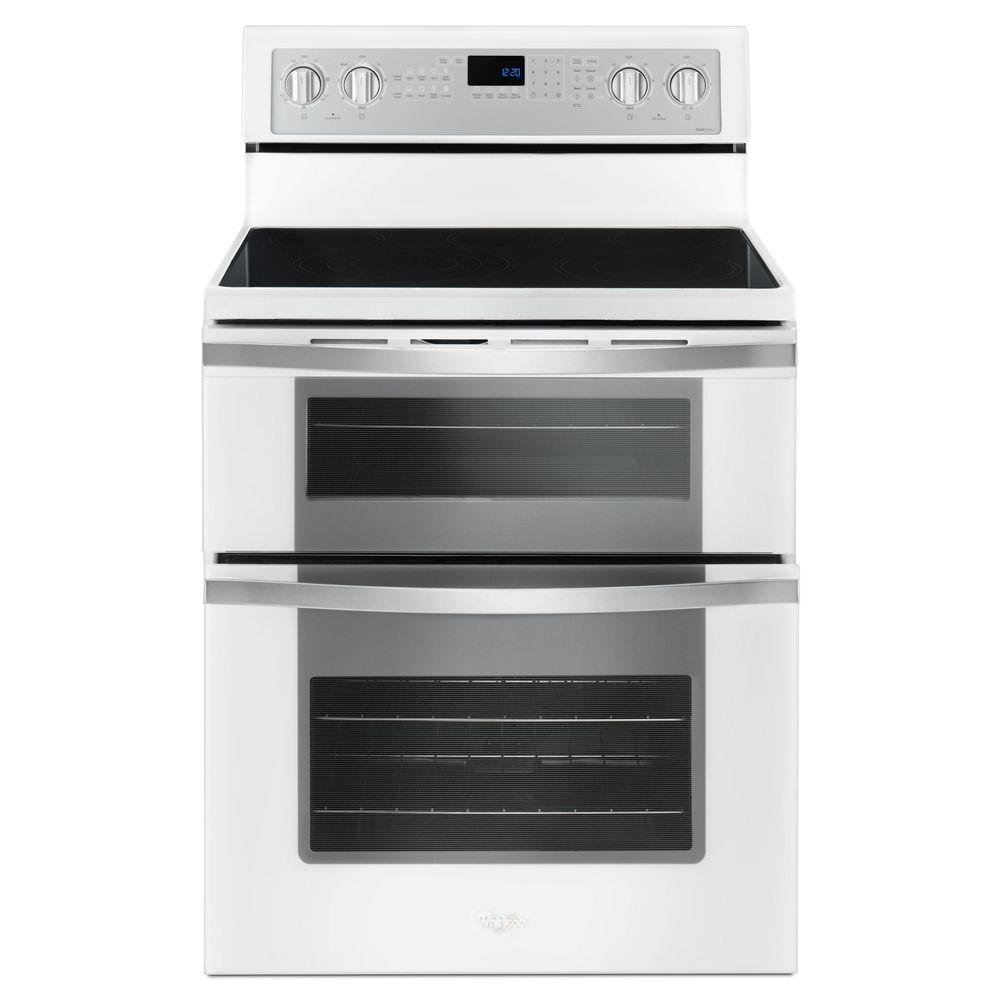 WGE745C0FH Whirlpool Double Oven Electric Range - 6.7 cu. ft. White-1