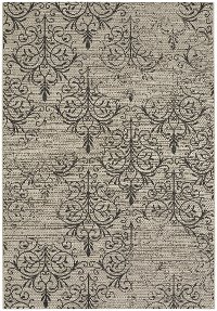 4 x 6 Small Noir Black & Tan Indoor-Outdoor Rug - Finesse Heirloom