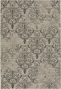 8 x 11 Large Noir Black and Tan Indoor-Outdoor Rug - Finesse Heirloom