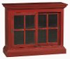 Deep Red Distressed Short English Bookcase