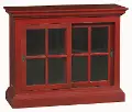 Deep Red Distressed Short English Bookcase