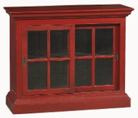 Deep Red Distressed Short English Bookcase