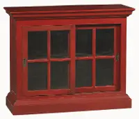Deep Red Distressed Short English Bookcase