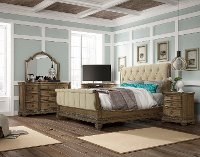 Pecan 6 Piece Queen Bedroom Set - Touraine Collection