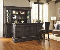 Burton Dark Brown Traditional Back Bar and Hutch