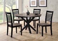 Ebony and Gray Contemporary Round Dining Table - South Beach