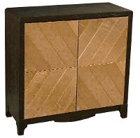 Distressed Ebony Chest with Penny Copper Accent
