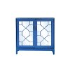 Electric Blue Low Cabinet with Mirrored Doors - Indochine