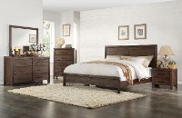 Brown Contemporary 4 Piece Queen Bedroom Set - Dillon