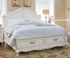 637/STORAGEBED6/6 Clearance Antique White Traditional King Storage Bed - Chateau Monaco