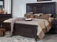 120/PANELBED5/0 Cabernet Black Traditional Queen Size Bed - Meritage