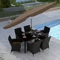 Sandy Brown Tilting Patio Umbrella