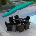 Turquoise Blue Tilting Patio Umbrella