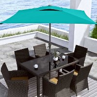 Turquoise Blue Square Patio Umbrella