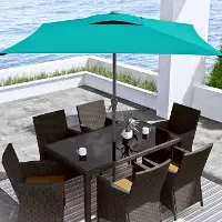 Turquoise Blue Square Patio Umbrella