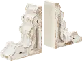 90900007B8 Magnolia Home Furniture Distressed White Bookend Pair
