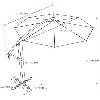 Warm White Offset Patio Umbrella-3