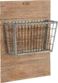 Magnolia Home Furniture Metal Basket on Wood Mount