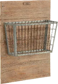 Magnolia Home Furniture Metal Basket on Wood Mount