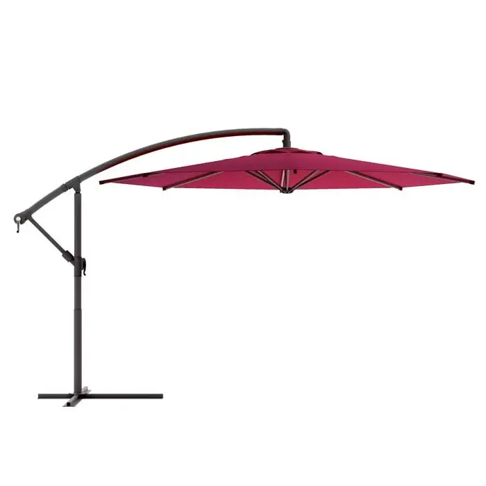 Wine Red Offset Patio Umbrella-3