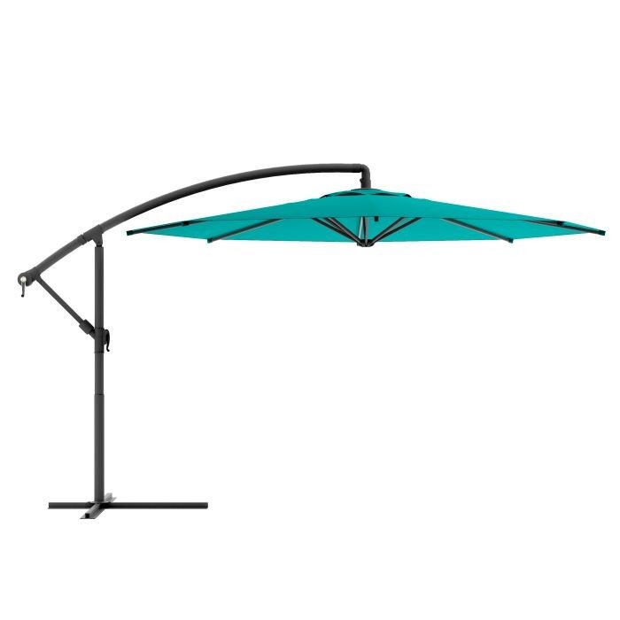 Turquoise Blue Offset Patio Umbrella-2