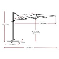 Sandy Brown Deluxe Offset Patio Umbrella-3