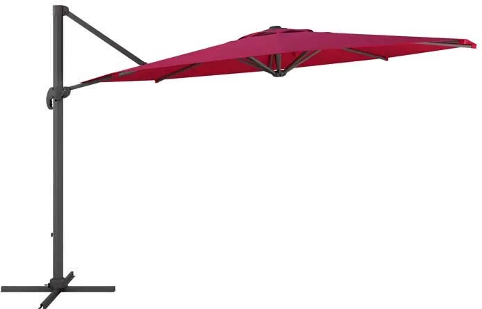 Wine Red Deluxe Offset Patio Umbrella-2