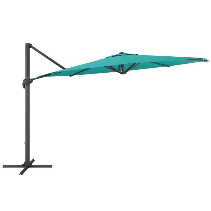Turquoise Blue Deluxe Offset Patio Umbrella-2