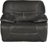 Ghost Gray Leather-Match Power Glider Recliner - Max