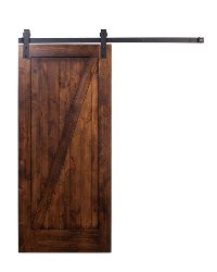K1ZB3670SI7B1 Dark Brown 3.5' x 7' Traditional 'Z' Barn Door