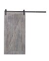 K1ZB3670GI7B1 Barn Gray 3.5' x 7' Traditional 'Z' Barn Door-5