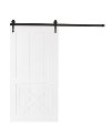 K1HX3070XA6DF White Dutch Style 3' x 7' Half X Barn Door-5