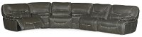 Steel Gray Leather-Match Power Reclining Sectional Sofa - Max