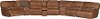Brown Leather-Match Power Reclining Sectional Sofa - Max