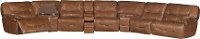 Brown Leather-Match Power Reclining Sectional Sofa - Max