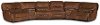 Brown Leather-Match Power Reclining Sectional Sofa - Max