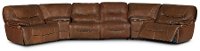 Brown Leather-Match Power Reclining Sectional Sofa - Max