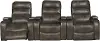 Cinema Coffee Brown 3 Piece Power Home Theater Seating