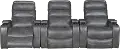 Cinema Slate Gray 3 Piece Power Home Theater Seating