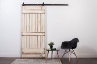 K1RB3670TQ7NS White Wash 3.5' x 7' Ranch Style Barn Door