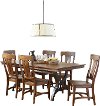 Birch and Metal 6 Piece Dining Set with Bench - District -2