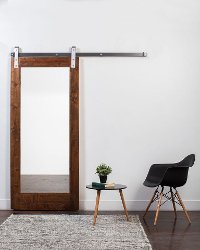 K2M13070WI6L0 Dark Brown 3' x 7' Mirror Style Barn Door
