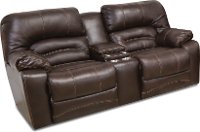 Chocolate Brown Leather-Match Power Reclining Loveseat - Legacy