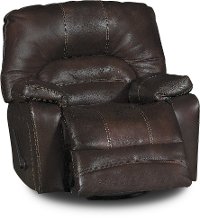 Brown Leather-Match Swivel Rocker Recliner - Legacy-2
