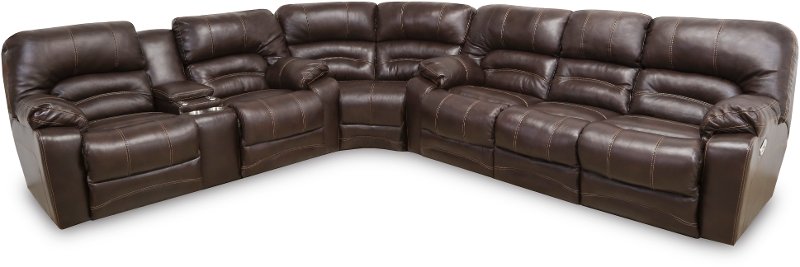 Chocolate Brown 3 Piece Power Reclining Sectional Sofa Legacy